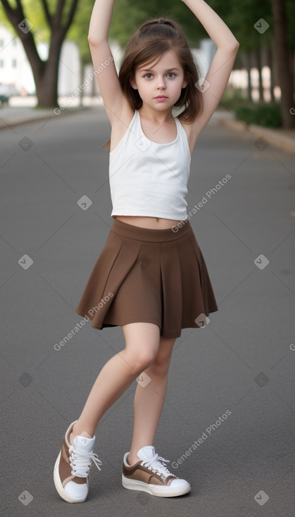 Caucasian child female with  brown hair