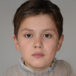 Neutral white child female with short  brown hair and brown eyes