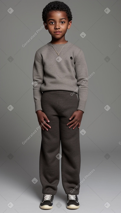 African american child male with  gray hair