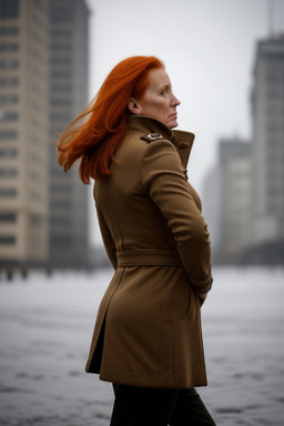 German middle-aged female with  ginger hair