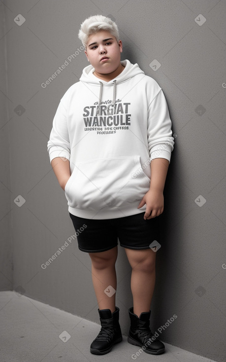 Spanish teenager boy with  white hair