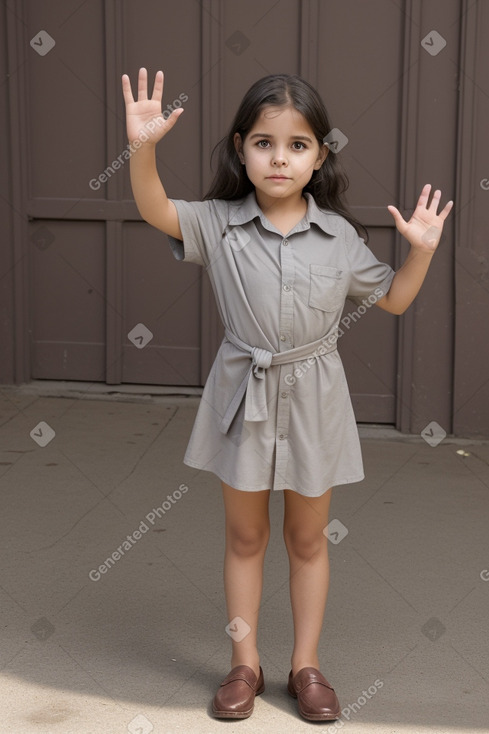 Paraguayan child girl with  gray hair