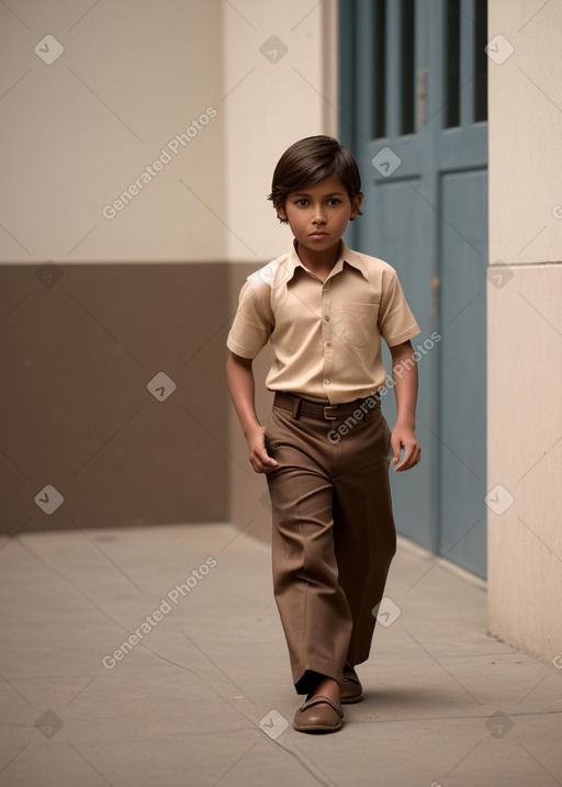 Peruvian child boy with  brown hair