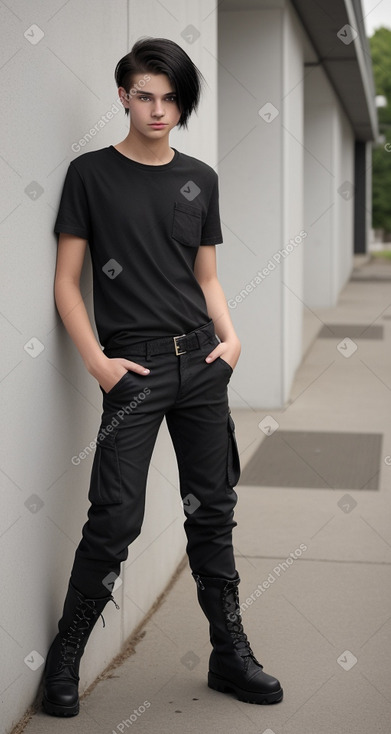 German teenager male with  black hair