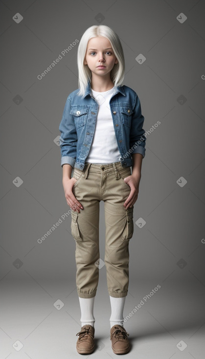 Polish child female with  white hair