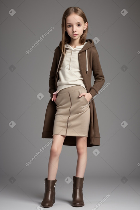 Child female with  brown hair