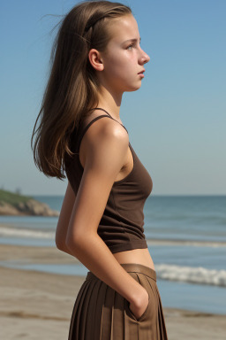 Slovak teenager girl with  brown hair