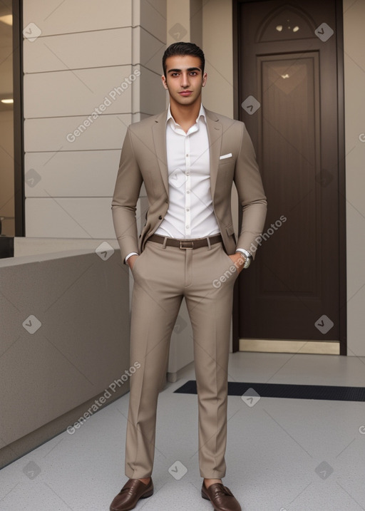 Lebanese young adult male with  brown hair