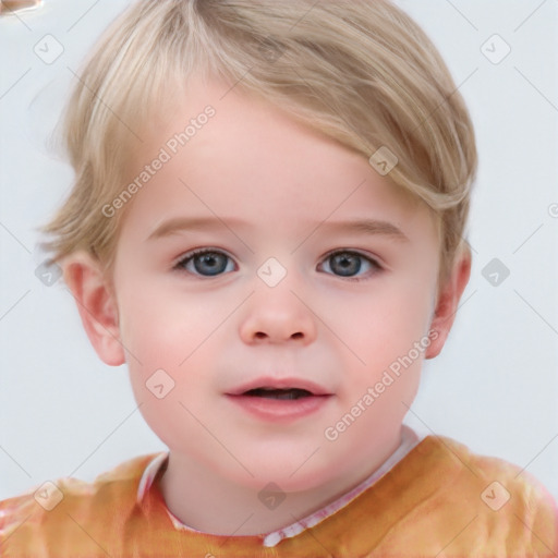 Neutral white child female with short  brown hair and brown eyes