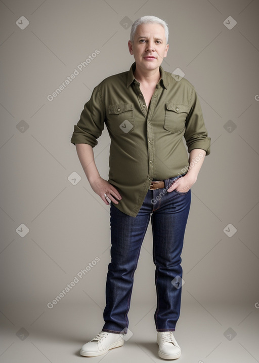 Caucasian middle-aged non-binary 