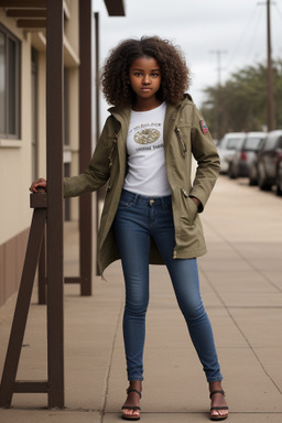 Kenyan teenager girl with  brown hair