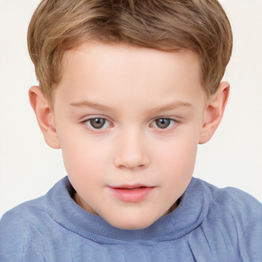 Neutral white child male with short  brown hair and brown eyes