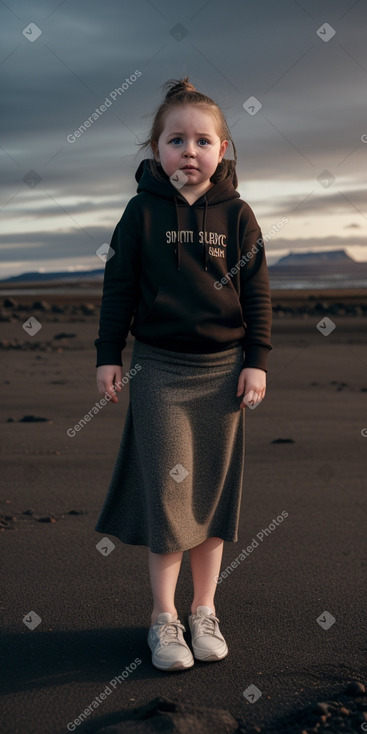 Icelandic infant girl with  brown hair