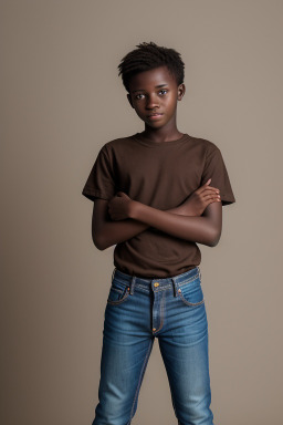 Zambian teenager boy with  brown hair