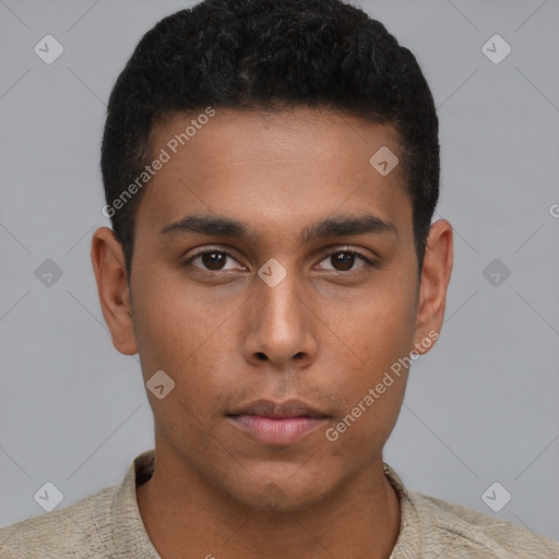 Neutral asian young-adult male with short  brown hair and brown eyes