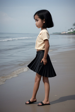 Indonesian child girl with  black hair