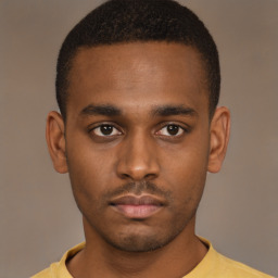 Neutral latino young-adult male with short  brown hair and brown eyes