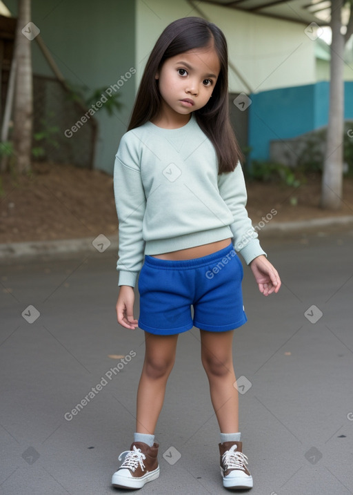 Filipino child girl with  brown hair