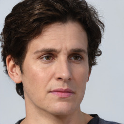 Neutral white adult male with short  brown hair and brown eyes