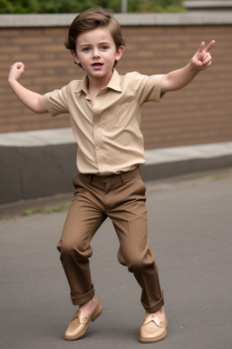 British child boy with  brown hair