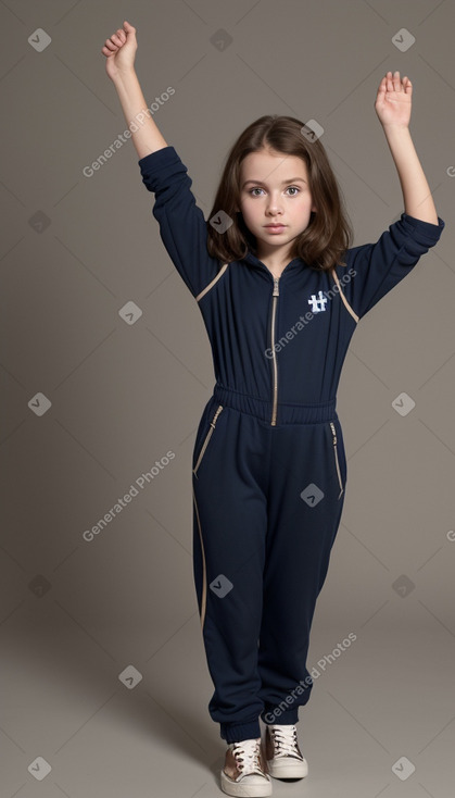 French child girl with  brown hair