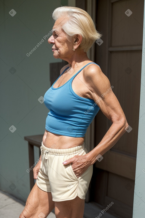 Guatemalan elderly female with  blonde hair