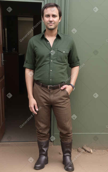 Ugandan adult male with  brown hair