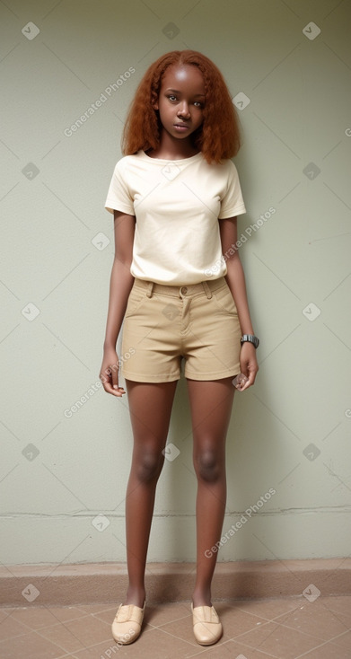 Tanzanian young adult female with  ginger hair