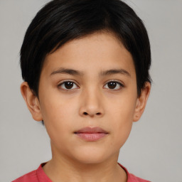 Neutral asian young-adult female with short  brown hair and brown eyes