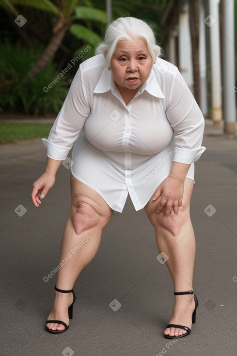 Costa rican elderly female with  white hair