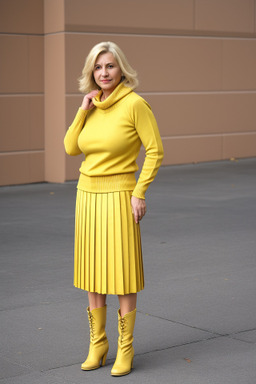 Bulgarian middle-aged female with  blonde hair