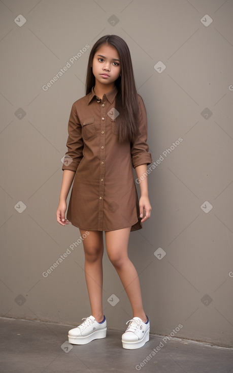 Filipino teenager girl with  brown hair