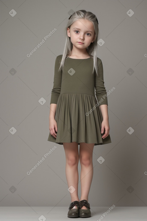 Polish child girl with  gray hair