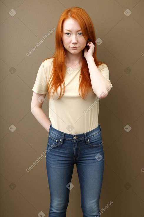 Japanese adult female with  ginger hair