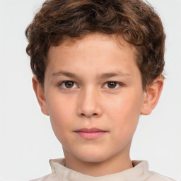 Neutral white child male with short  brown hair and brown eyes