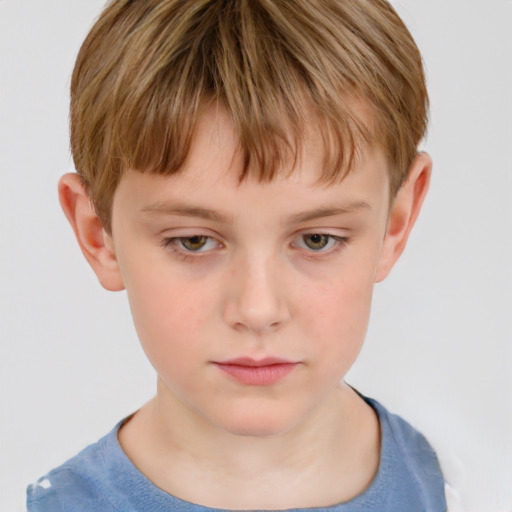 Neutral white child male with short  brown hair and grey eyes