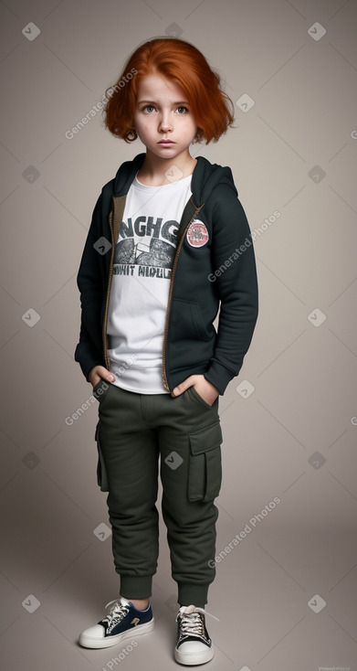 Paraguayan child girl with  ginger hair