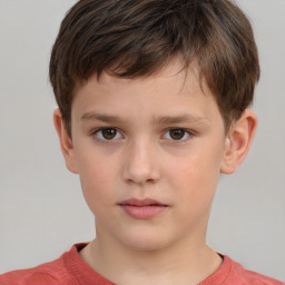 Neutral white child male with short  brown hair and brown eyes