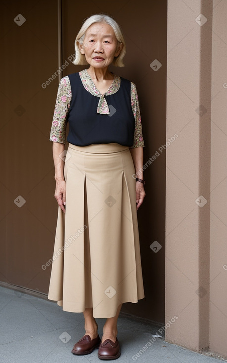 Mongolian elderly female with  blonde hair