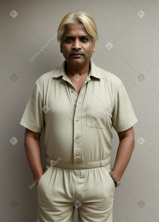 Indian middle-aged male with  blonde hair