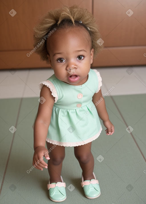 African american infant girl with  blonde hair