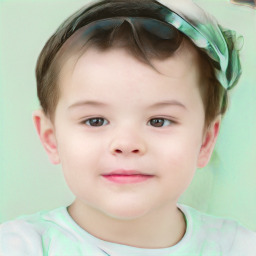 Joyful white child male with short  brown hair and brown eyes