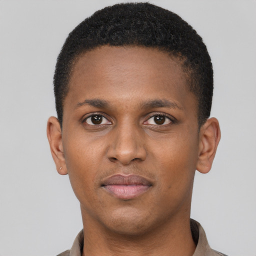 Neutral latino young-adult male with short  brown hair and brown eyes