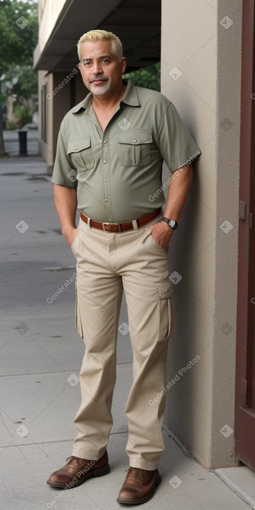 Puerto rican middle-aged male with  blonde hair