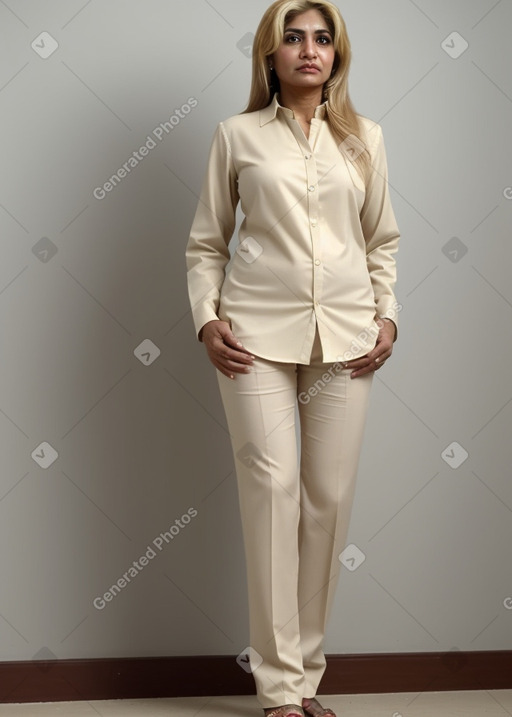 Pakistani 45 years female with  blonde hair