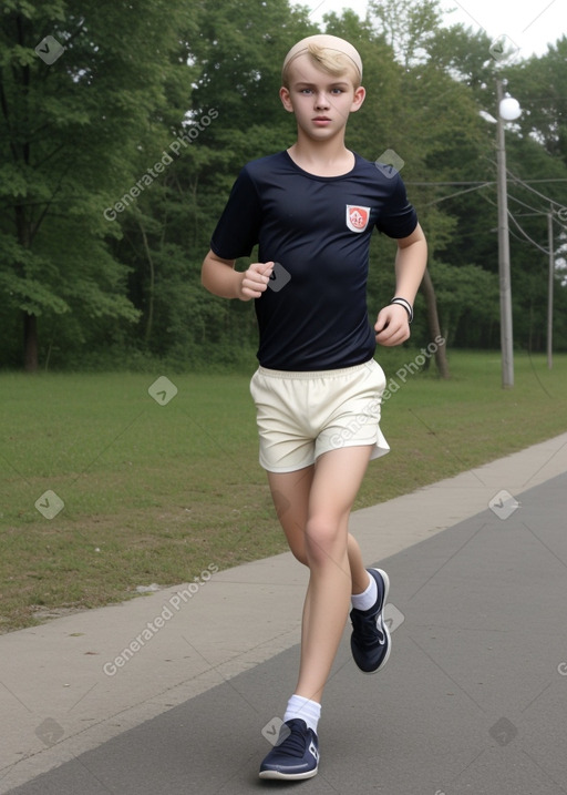 Belarusian teenager boy with  blonde hair