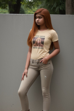 Bangladeshi teenager girl with  ginger hair