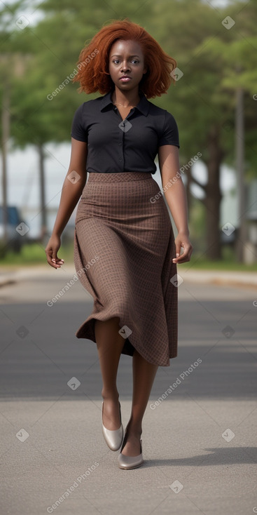 African american adult female with  ginger hair