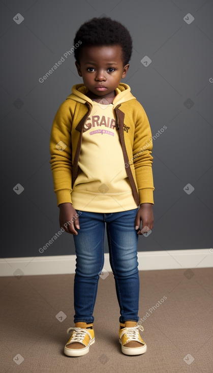 Ghanaian infant boy with  brown hair