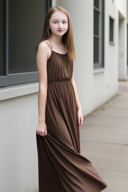 Teenager girl with  brown hair